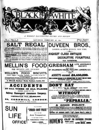 cover page of Black & White published on February 28, 1891