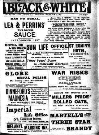 cover page of Black & White published on December 30, 1899