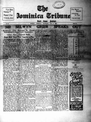 cover page of Dominica Tribune published on July 6, 1935