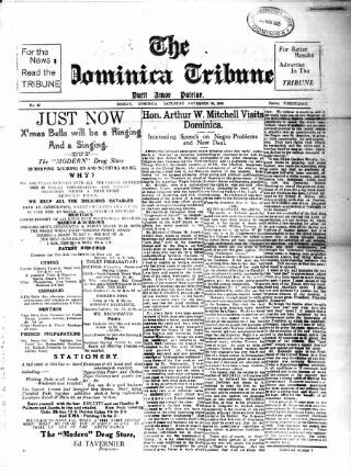 cover page of Dominica Tribune published on November 30, 1935