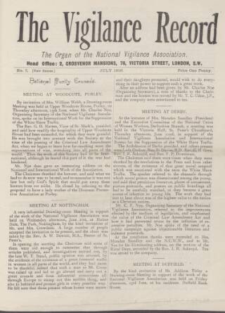 cover page of Vigilance Record published on July 1, 1916