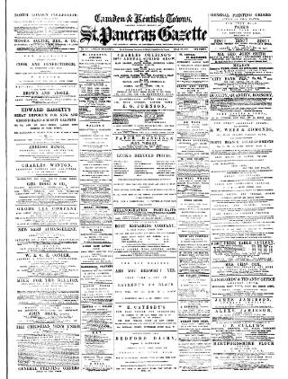 cover page of St. Pancras Gazette published on May 29, 1880