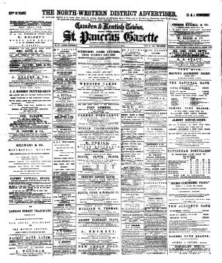 cover page of St. Pancras Gazette published on November 15, 1884