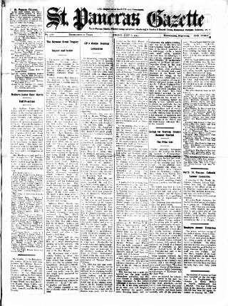 cover page of St. Pancras Gazette published on July 6, 1923