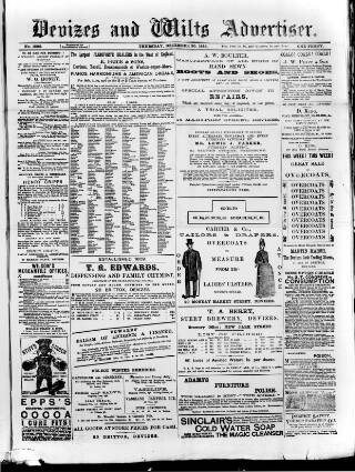 cover page of Devizes and Wilts Advertiser published on December 30, 1886