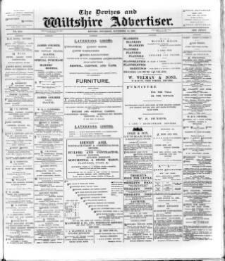 cover page of Devizes and Wilts Advertiser published on November 15, 1900