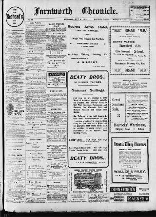 cover page of Farnworth Chronicle published on July 6, 1907