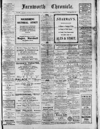 cover page of Farnworth Chronicle published on November 15, 1913