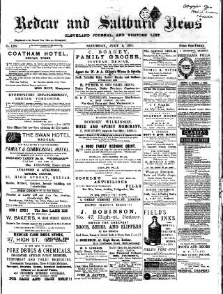 cover page of Redcar and Saltburn News published on July 6, 1895