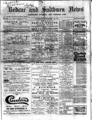 cover page of Redcar and Saltburn News published on December 30, 1899