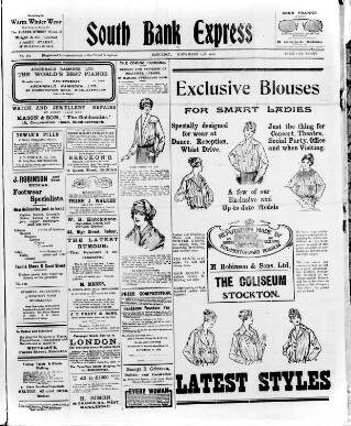 cover page of South Bank Express published on November 15, 1919