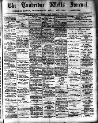 cover page of Tunbridge Wells Journal published on July 6, 1893