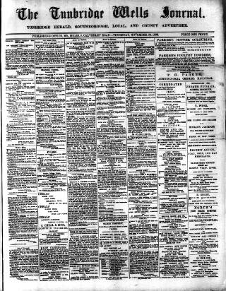 cover page of Tunbridge Wells Journal published on November 30, 1893