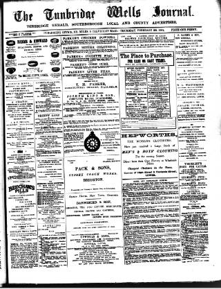 cover page of Tunbridge Wells Journal published on February 28, 1901