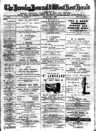 cover page of Bromley Journal and West Kent Herald published on July 6, 1900