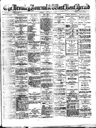 cover page of Bromley Journal and West Kent Herald published on November 15, 1907