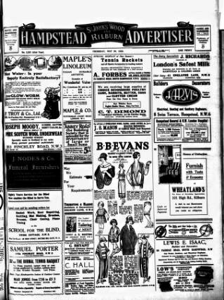cover page of Hampstead News published on May 29, 1924