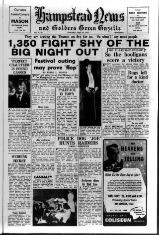 cover page of Hampstead News published on September 18, 1952