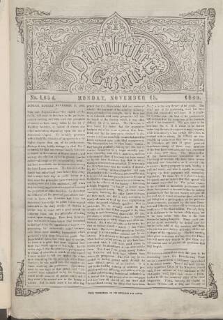 cover page of Pawnbrokers' Gazette published on November 15, 1869