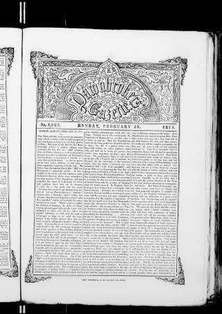 cover page of Pawnbrokers' Gazette published on February 28, 1870