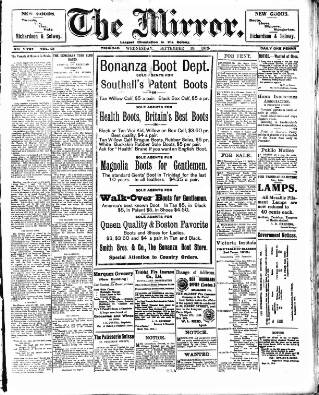 cover page of Mirror (Trinidad & Tobago) published on September 18, 1912