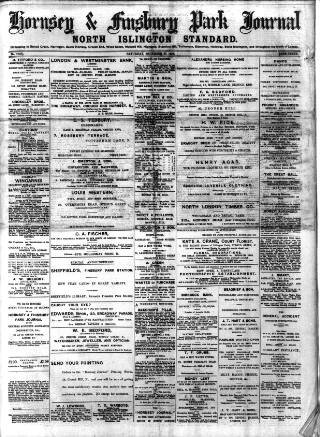 cover page of Hornsey & Finsbury Park Journal published on December 30, 1899