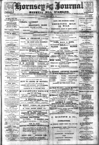 cover page of Hornsey & Finsbury Park Journal published on February 28, 1913