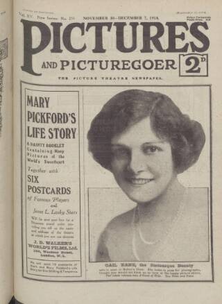cover page of Picturegoer published on November 30, 1918