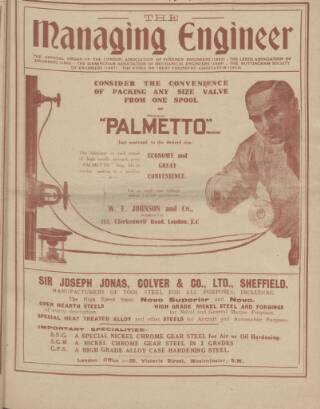cover page of Managing Engineer published on February 1, 1918
