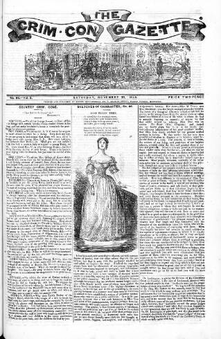 cover page of Crim. Con. Gazette published on November 30, 1839