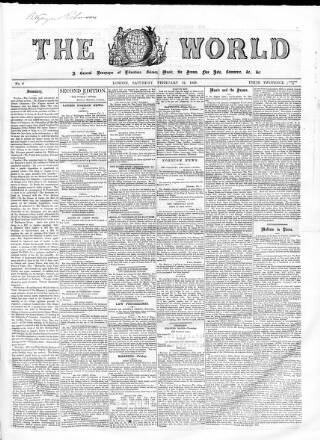 cover page of World (London) published on February 12, 1859