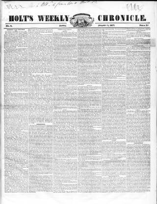 cover page of Holt's Weekly Chronicle published on November 5, 1837