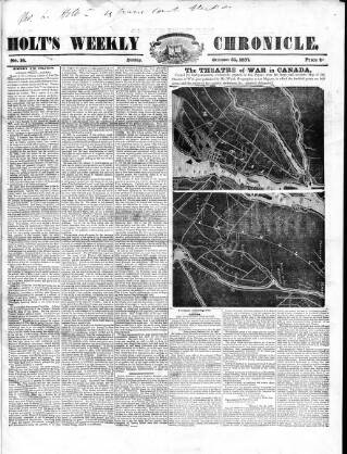 cover page of Holt's Weekly Chronicle published on December 31, 1837