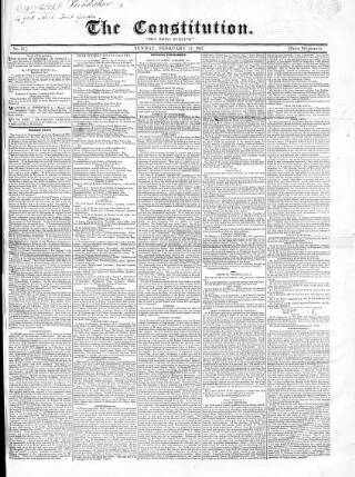 cover page of Constitution 1827 published on February 11, 1827