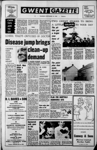 cover page of Gwent Gazette published on September 18, 1969