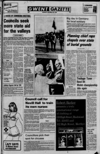 cover page of Gwent Gazette published on November 30, 1978