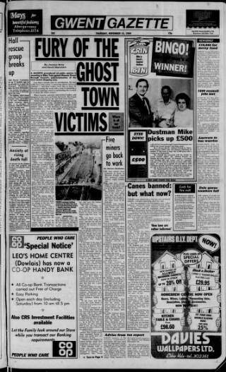 cover page of Gwent Gazette published on November 15, 1984