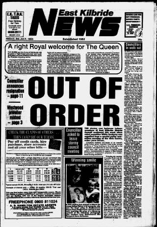 cover page of East Kilbride News published on July 6, 1990