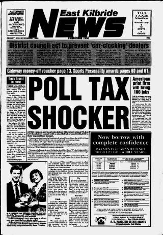 cover page of East Kilbride News published on November 30, 1990