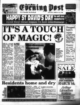 cover page of South Wales Daily Post published on February 28, 1998