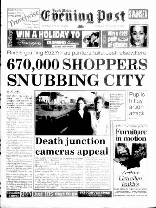 cover page of South Wales Daily Post published on September 18, 1999