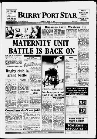 cover page of Burry Port Star published on July 12, 1990