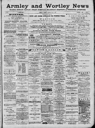 cover page of Armley and Wortley News published on February 28, 1890