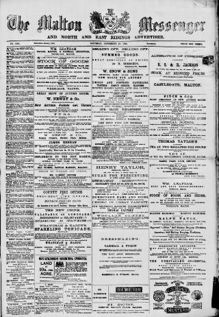cover page of Malton Messenger published on September 18, 1880