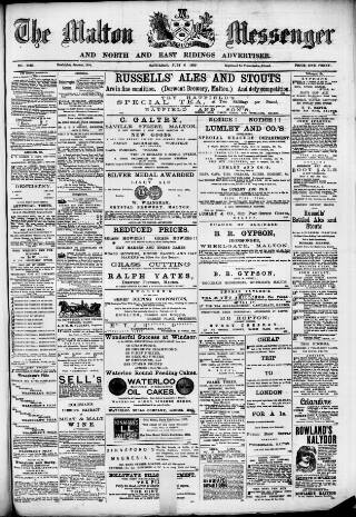 cover page of Malton Messenger published on July 6, 1889