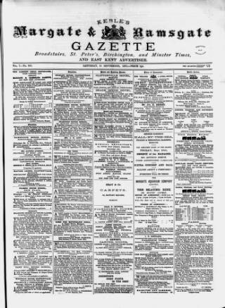 cover page of Isle of Thanet Gazette published on September 18, 1875