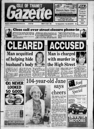 cover page of Isle of Thanet Gazette published on July 6, 1990