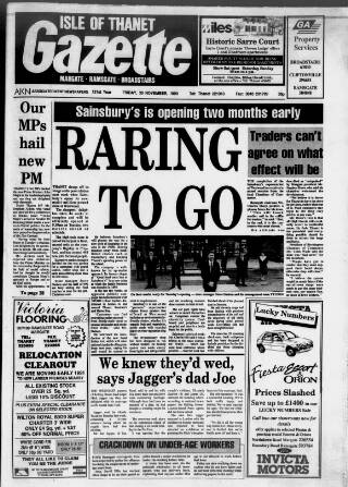 cover page of Isle of Thanet Gazette published on November 30, 1990