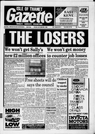 cover page of Isle of Thanet Gazette published on February 28, 1992