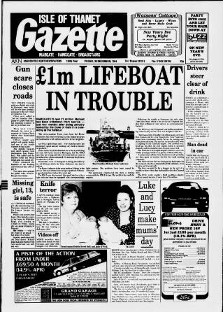 cover page of Isle of Thanet Gazette published on December 30, 1994